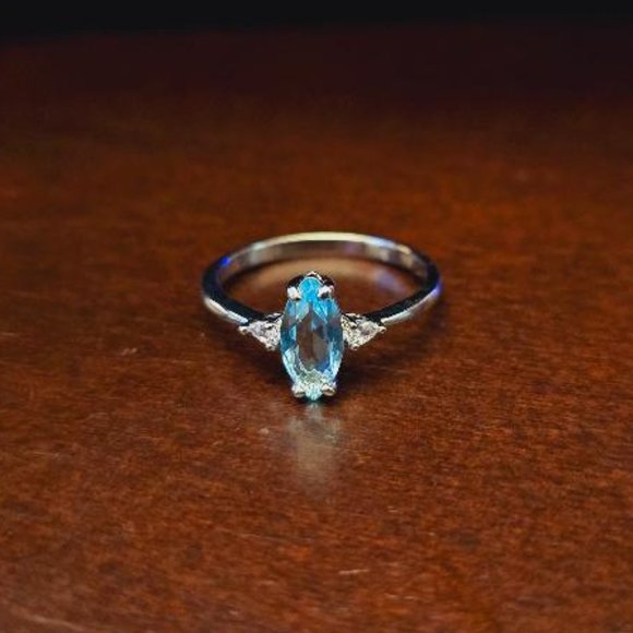 Fragrant Jewels Blue Zircon - December Birthstone Ring - Picture 2 of 8